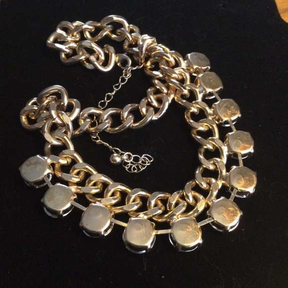 Chunky chain rhinestone necklace - Picture 2 of 2